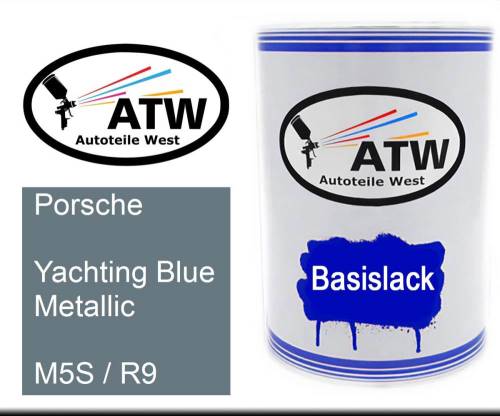 Porsche, Yachting Blue Metallic, M5S / R9: 500ml Lackdose, von ATW Autoteile West.